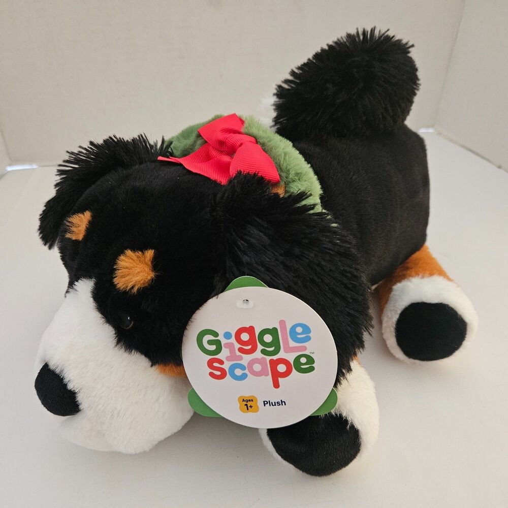GiggleScape Bernese Mountain Dog Christmas Plush 12" Stuffed Animal New Other